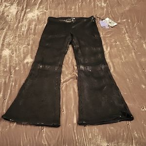 BNWT- Future Collective Black Sequin Bootleg Dress Pant